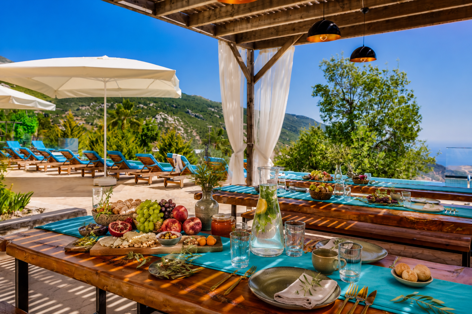 Turquoise Retreat - Akdeniz mutfağı ve açık hava sofrası
